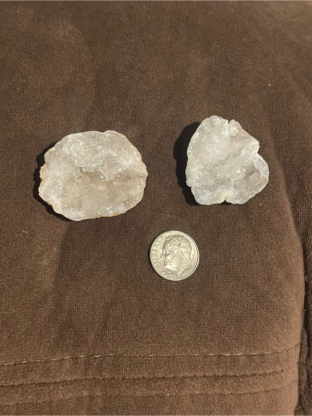 Clear White Crystal Geode Pair - Home Accents